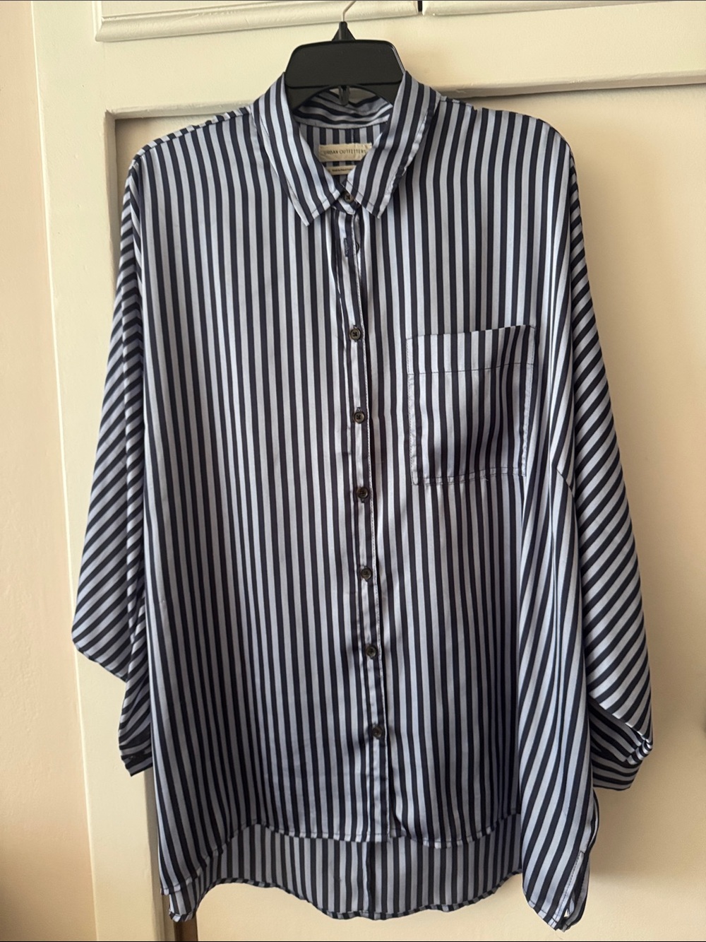 Urban Outfitters Navy & Light Blue Vertical Stripe Button-Down Shirt